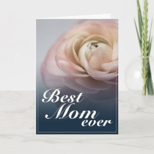 Best Mum Ever with Big Pink Rose Card