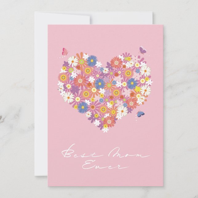 Best Mum Ever with Flowers Invitation (Front)