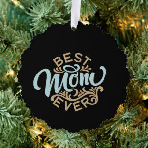 Best Mum Ever Word Art Budget Tree Decoration Card