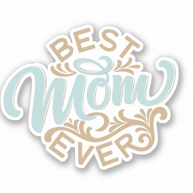 Best Mum Ever Word Art Car Decal (Front)