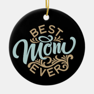 Best Mum Ever Word Art Keepsake Ceramic Ornament