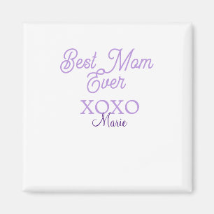best mum ever xoxo name purple stylish mothers day magnet
