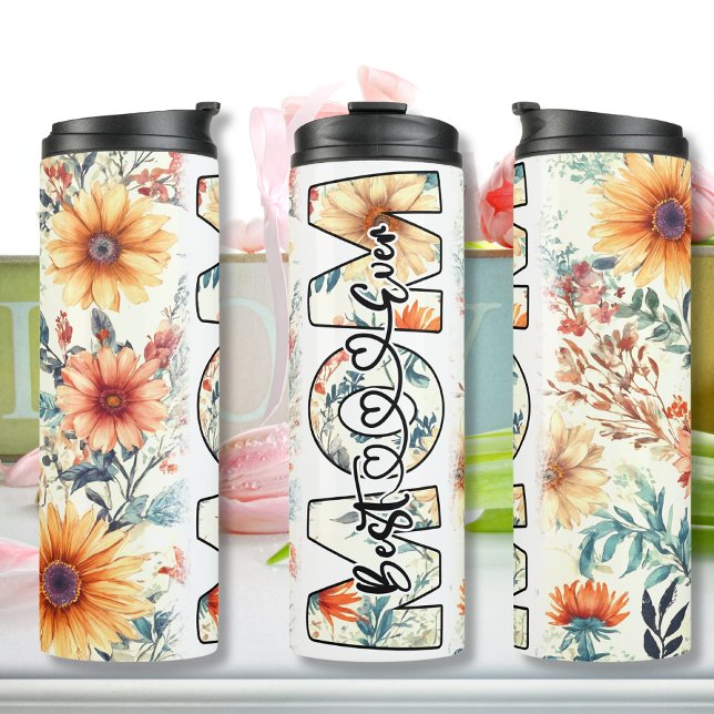 Best Mum Ever yellow flowers Thermal Tumbler (Best Mom Ever yellow flowers Thermal Tumbler)