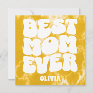 Best Mum Ever Yellow Tie Dye Mother's Day Card