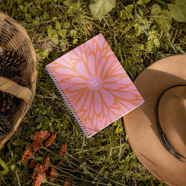 Best mum floral burst pastel orange pink notebook (Creator Uploaded)