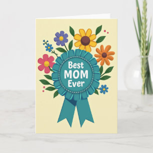 Best Mum Floral Pattern Card