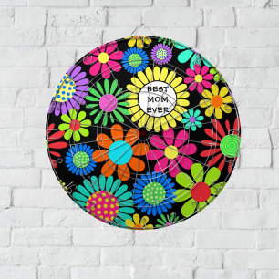 Best Mum Floral Pattern Dartboard