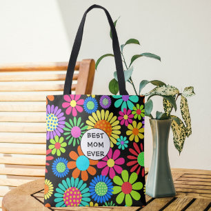 Best Mum Floral Tote Bag
