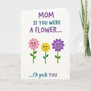 Best Mum Flower Pick Card