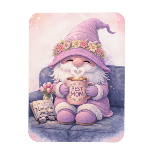 Best Mum Gnome Flexible Magnet (Vertical)