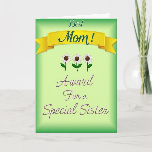 Best Mum Green Gradient Art Card (Front)