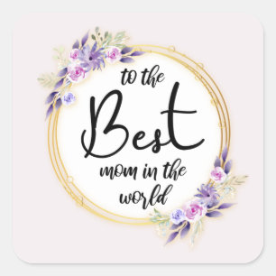Best Mum Happy Mother's Day Square Sticker