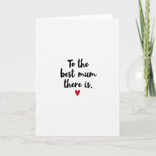 Best Mum Heart Illustration Card