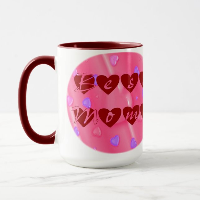 Best Mum in Hearts Mug (Left)