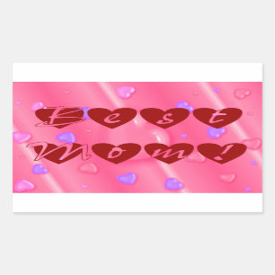 Best Mum in Hearts Rectangular Sticker