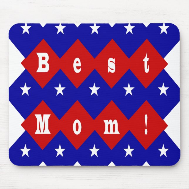 Best Mum in Patriotic Diamond Shape Mouse Pad (Front)