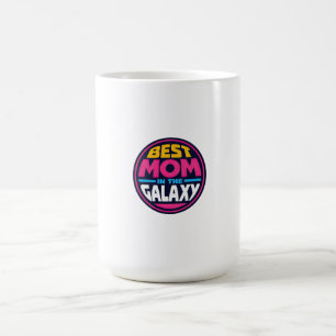 Best Mum in the Galaxy Retro Typography Badge Coffee Mug