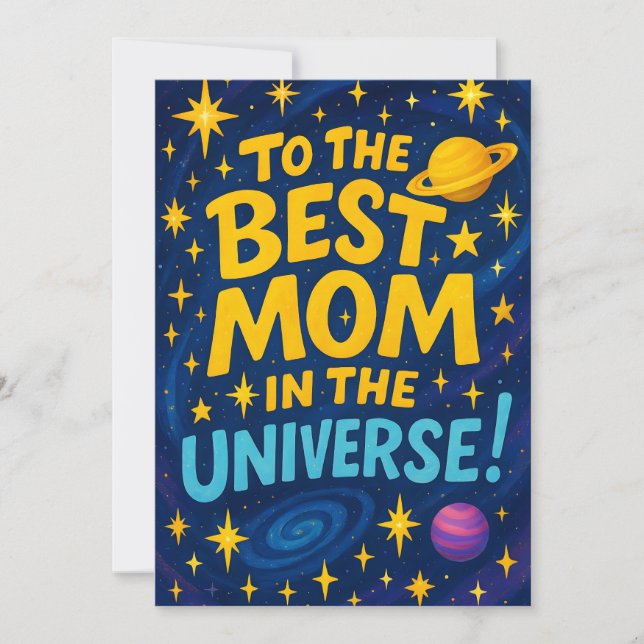 Best Mum in the Universe - Cosmic Mother's Day Holiday Card (Front)
