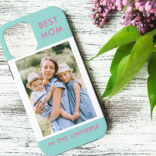 Best Mum in the Universe Custom Photo   Mint Pink iPhone 12 Pro Max Case