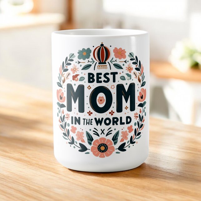 Best Mum in the World - Floral Wreath Coffee Mug (Creator Uploaded)