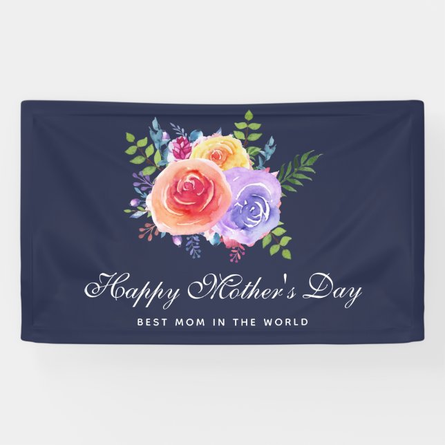 Best Mum in the World Mother's Day Roses Banner (Horizontal)