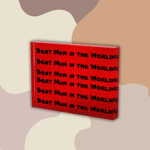 Best Mum in the World Red & Black Photo Block