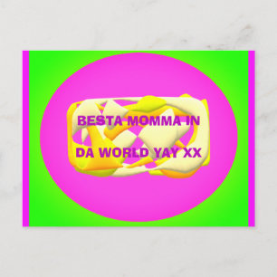 Best Mum in the world very colourful design text Postcard