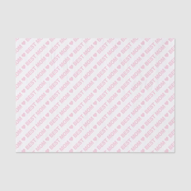 Best Mum Light Pink on White Tissue Paper (Front)