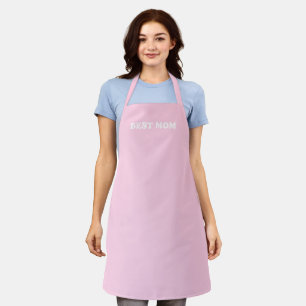 Best Mum light pink white modern typography cute Apron