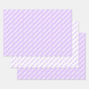 Best Mum Lilac and White Wrapping Paper Sheets