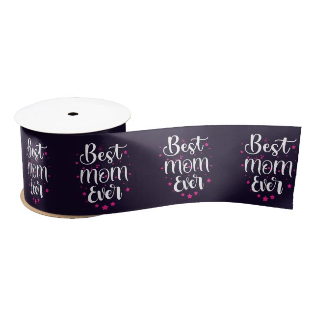 Best Mum, Little Stars Satin Ribbon (Spool)