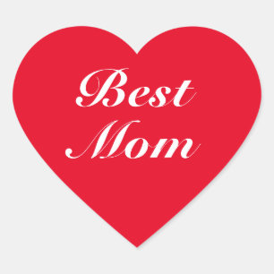 Best Mum, Mother, Mother's day, red Heart Sticker