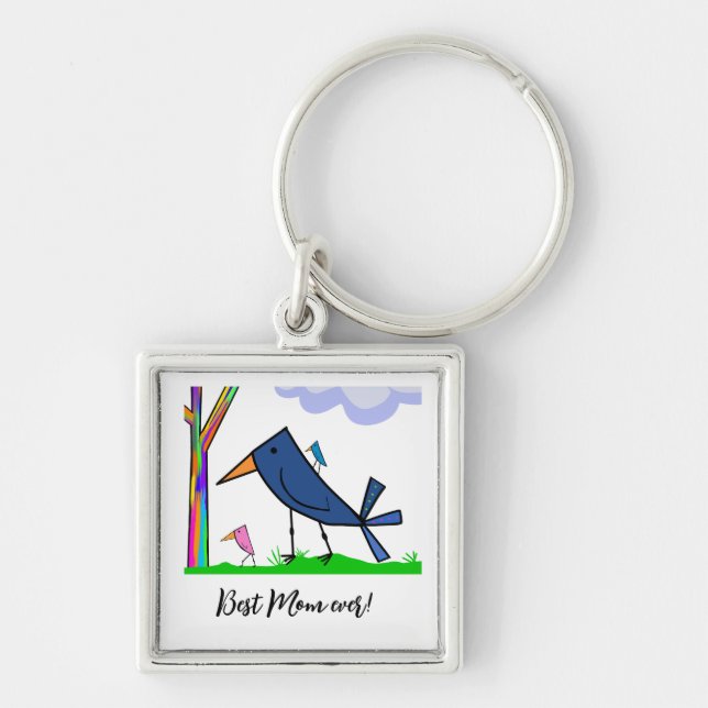 Best mum Mother’s Day keychain gift birds tree (Front)
