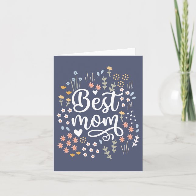 Best Mum Mothers Day Floral I Love You Mum Card (Front)