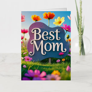 Best Mum Mother's Day Flower Garden  Foil Greeting Card