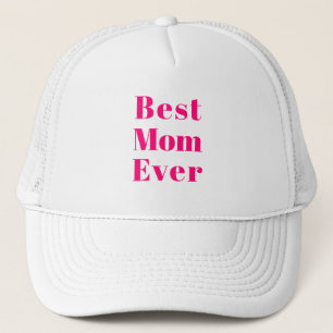 Best Mum, Mother's Day, Mother fuchsia pink white Trucker Hat