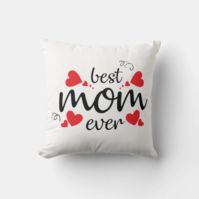 Best Mum Mother's Day Typography | Throw Pillow (Front)