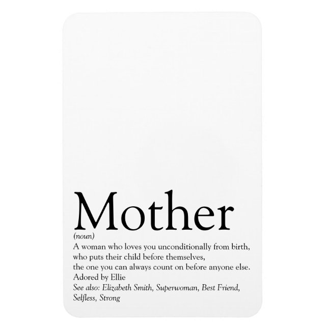 Best Mum, Mum, Mother Definition Magnet (Vertical)