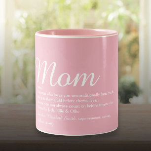 Best Mum Mum Mother Definition Script Pink Two-Tone Coffee Mug