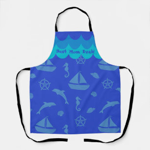 Best Mum Nautical Pattern Theme Apron