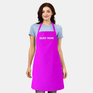 Best Mum neon magenta modern typography solid Apron