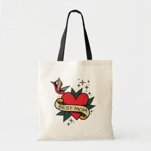 [ Best Mum ] old school heart tattoo Tote Bag