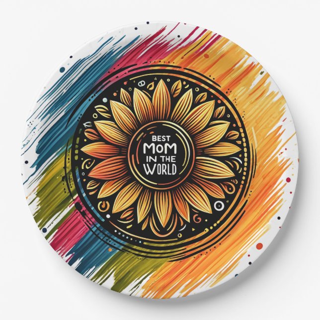 Best mum Party Plates (Front)
