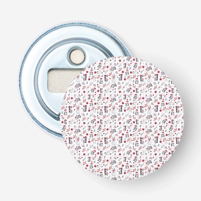 Best Mum Penguin Christmas pattern Bottle Opener (Front)
