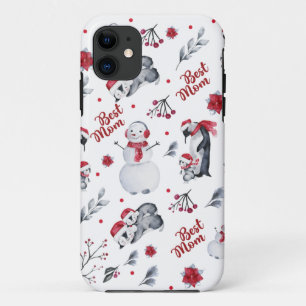 Best Mum Penguin Christmas pattern iPhone 11 Case