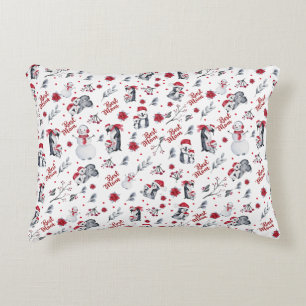 Best Mum Penguin Christmas pattern Decorative Cushion