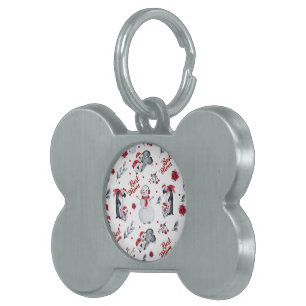Best Mum Penguin Christmas pattern Pet ID Tag