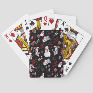 Best Mum Penguin Christmas pattern Playing Cards