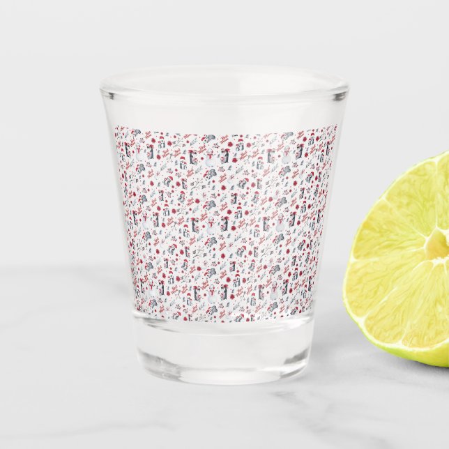 Best Mum Penguin Christmas pattern Shot Glass (Front)
