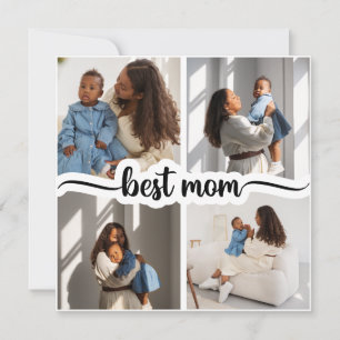Best Mum Personalised 4 Photo Collage Card
